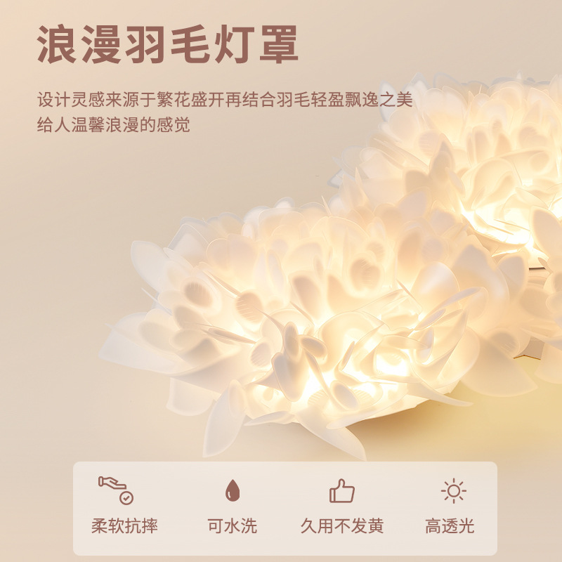 Lámpara de salón Daguanyuan, lámpara de dormitorio, lámpara de techo con pétalos que protege la vista, lámpara principal moderna y minimalista para salón, accesorios de iluminación Zhongshan 194L.
