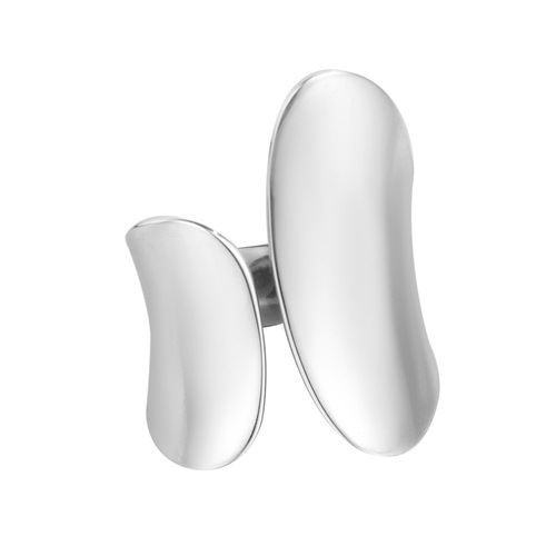 J1084 Korean version of light luxury niche design simple and exaggerated s925 sterling silver ring women's open large glossy index finger ring