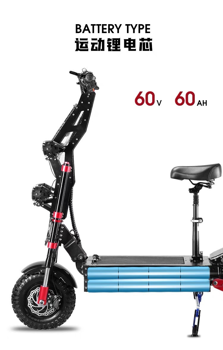 Retuol 14inch High-Power High-Speed Off-Road Dual-Drive Electric Scooter Foldableing Battery Scooter Dropshipping