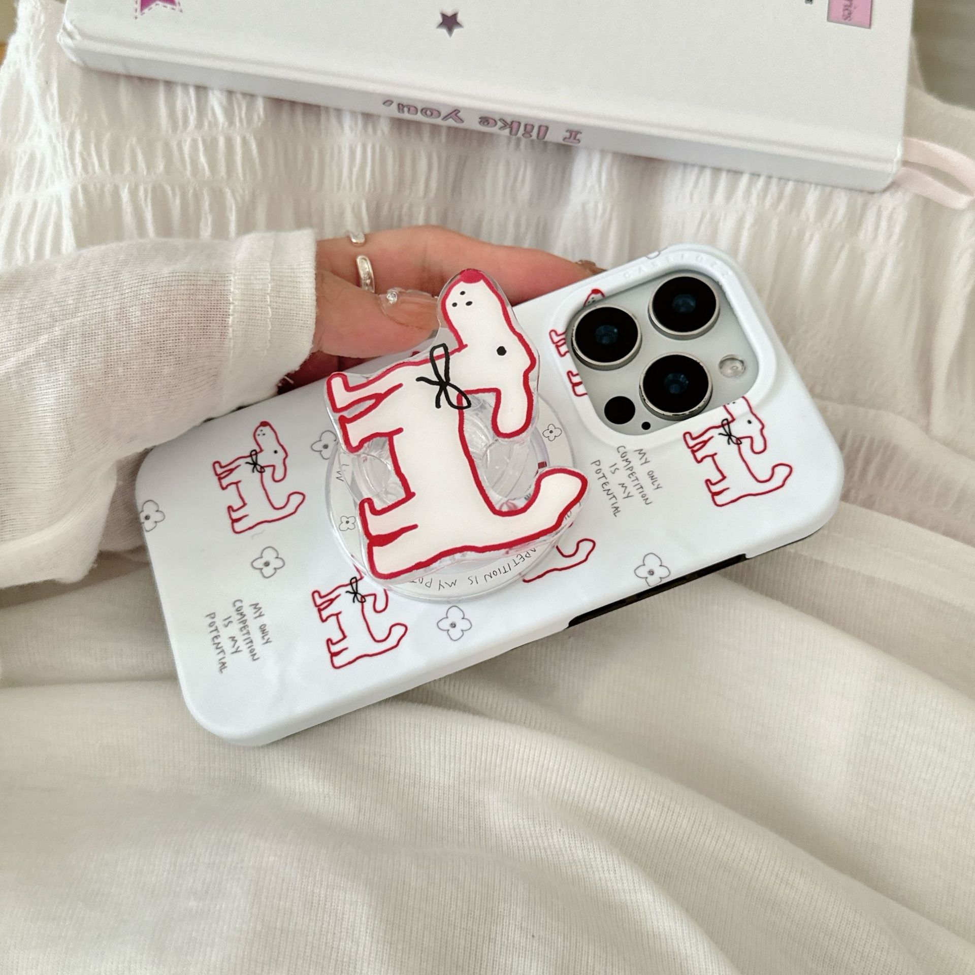 Dibujos animados línea inglesa salchicha perro apple 15ProMax funda para teléfono móvil 16Pro atracción magnética 14/13 flor 16