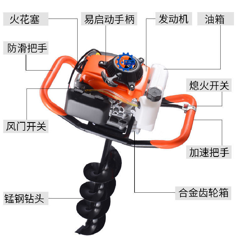 地钻挖坑机四冲程大功率汽油柴油电线杆打洞栽树掏桩钻土种植机