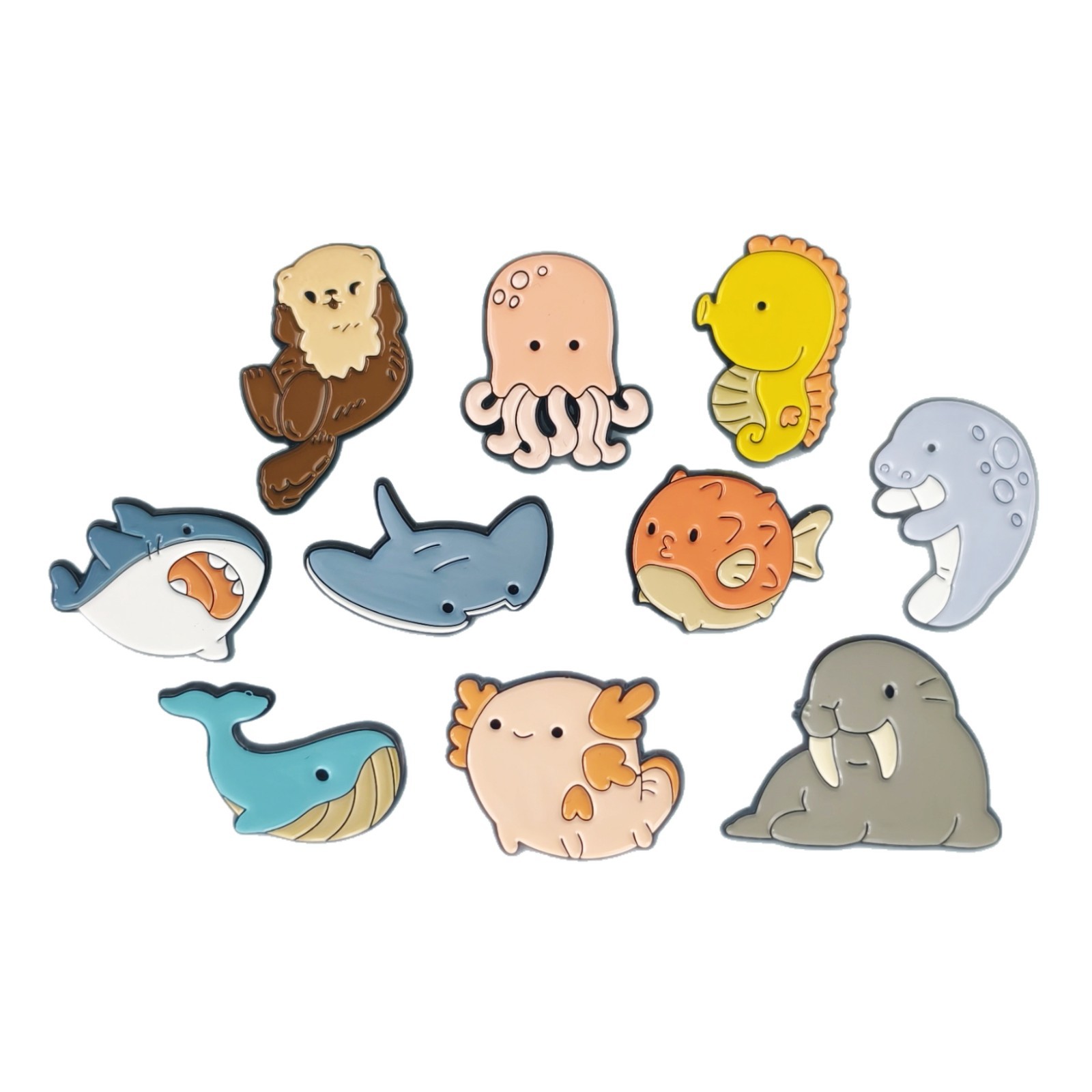 Insignia creativa de animales marinos Dibujos animados linda forma regalo joyería broche transfronterizo ins metal ropa collar