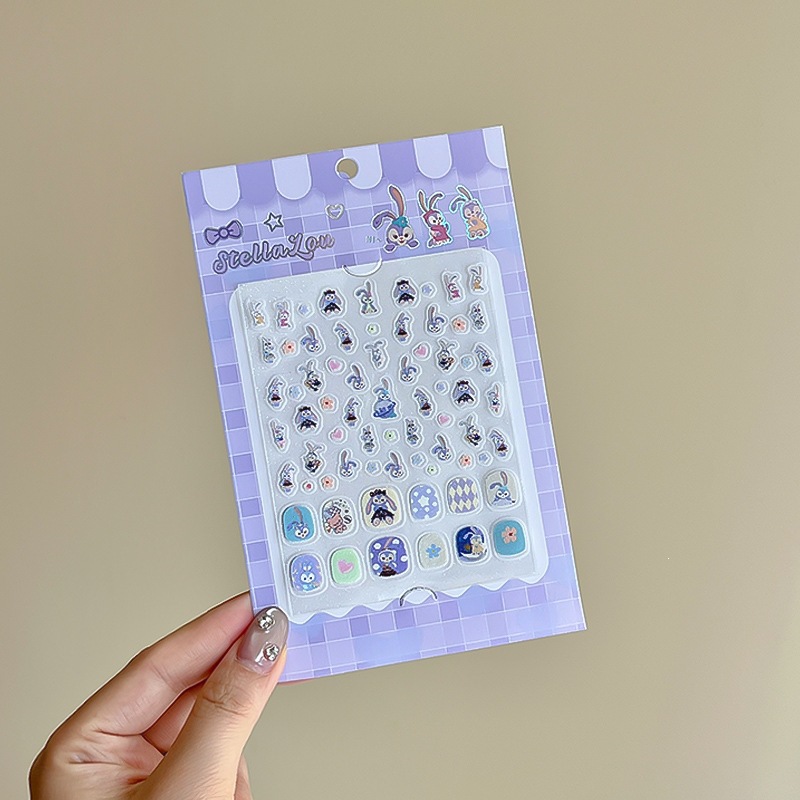 Nuevos productos para niños goteando estereoscópico desgaste de uñas bonitas chicas Bao dibujos animados adhesivo posterior parche de uñas falsas productos terminados de uñas image 161