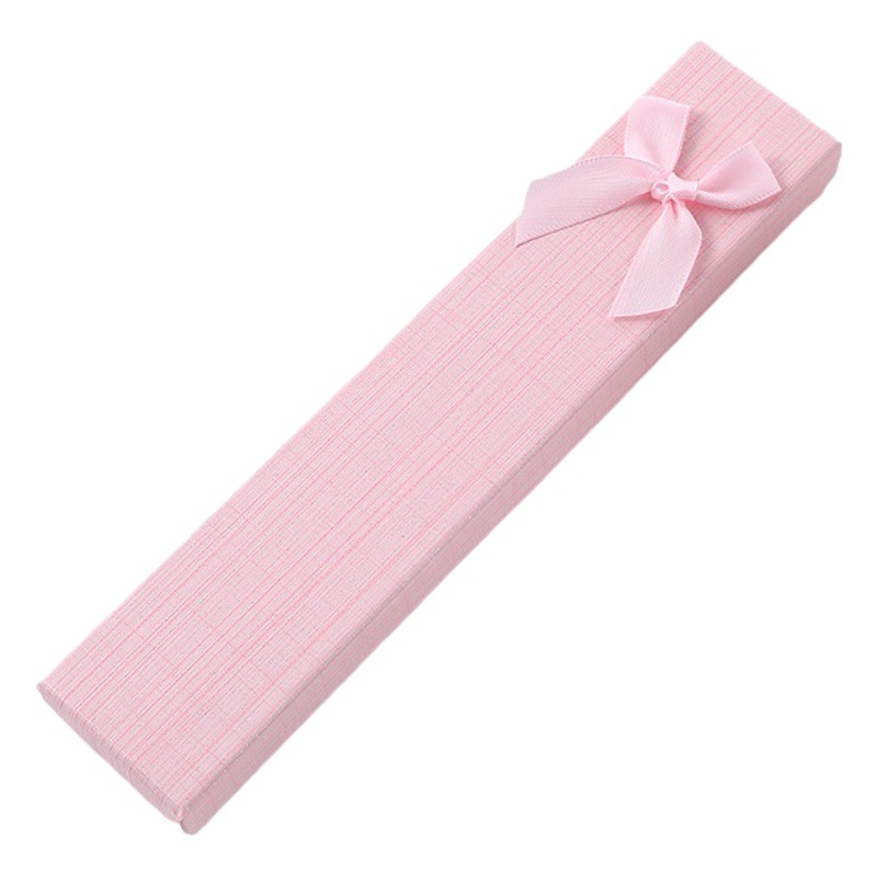 Fábrica en stock al por mayor rectangular joyería collar caja horquilla joyería marcador pluma caja arco joyería caja de regalo