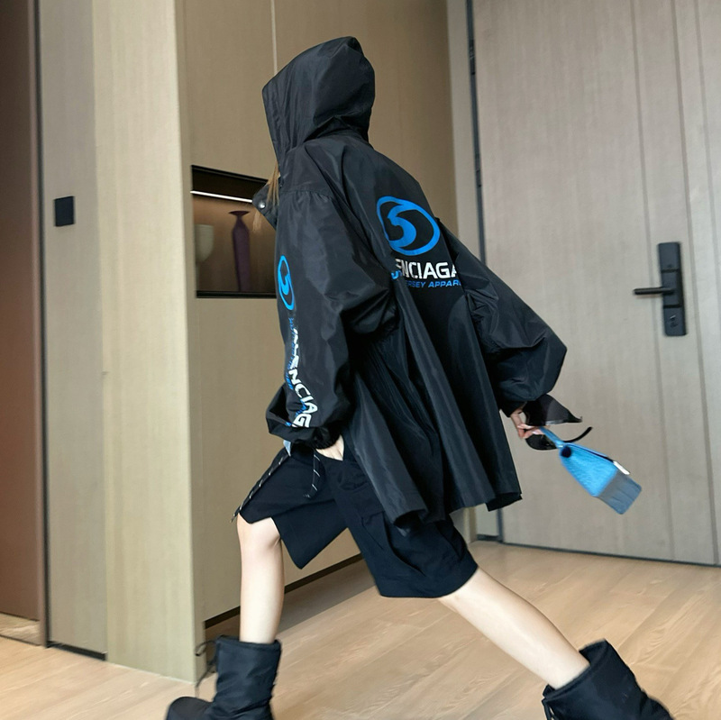 Paris Correct Edition B Home Fuzzy Surfing Letter Collar Jacket High Edition B Fashion Brand Hooded Jacket Jacket