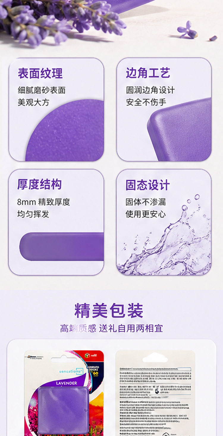 Promotional breathable membrane car perfume, customized car air vent refillable liquid perfume, square car perfume
