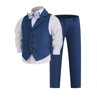 Boys' Formal Suit Stylish British Style Flower Boy Outfit Children's Birthday Host Kids' Suit First Birthday Suit