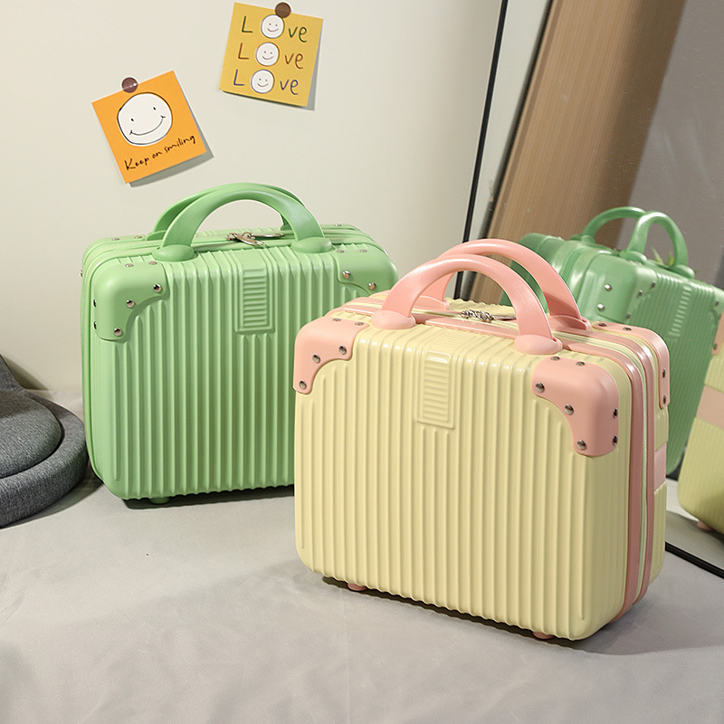 Mini equipaje de boda de alta gama caja de cosméticos de 14 pulgadas regalo de mano caja de cosméticos portátil bolsa de viaje de regalo al por mayor