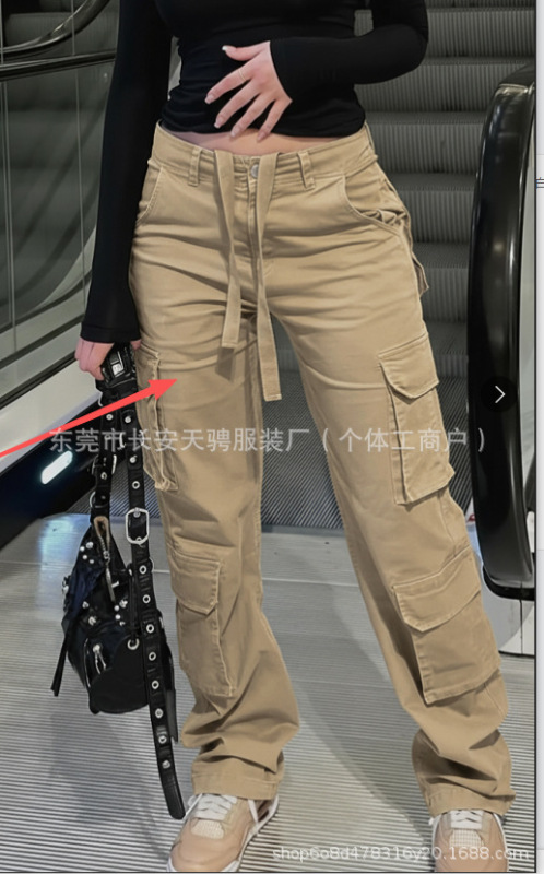 个性潮流2025夏季薄款美式水洗设计感时尚高街日系百搭宽松长裤子|undefined