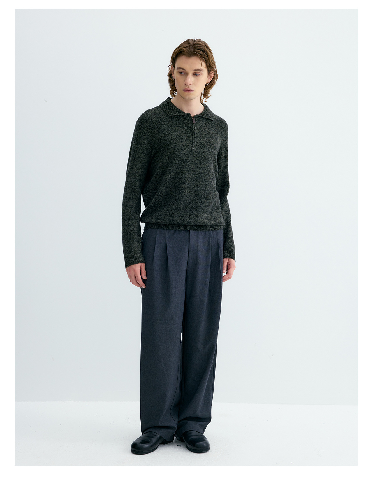 UNF 500g Half-Zip Polo Collar Sweater