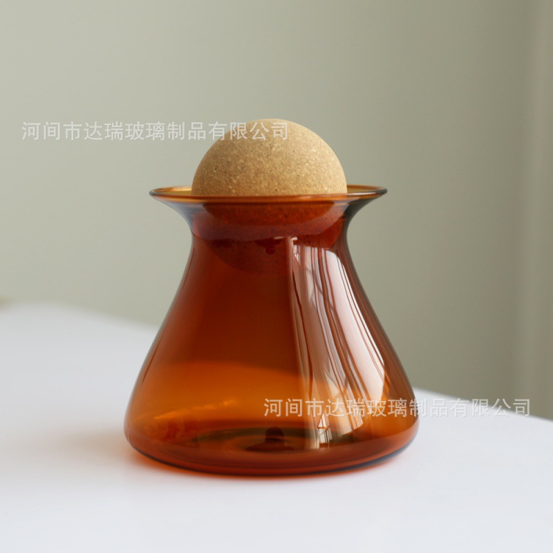 Frasco de almacenamiento de vidrio resistente al calor con tapón de corcho colorido, frasco sellado para té perfumado, frasco para té, granos, artículos de cocina, botella pequeña