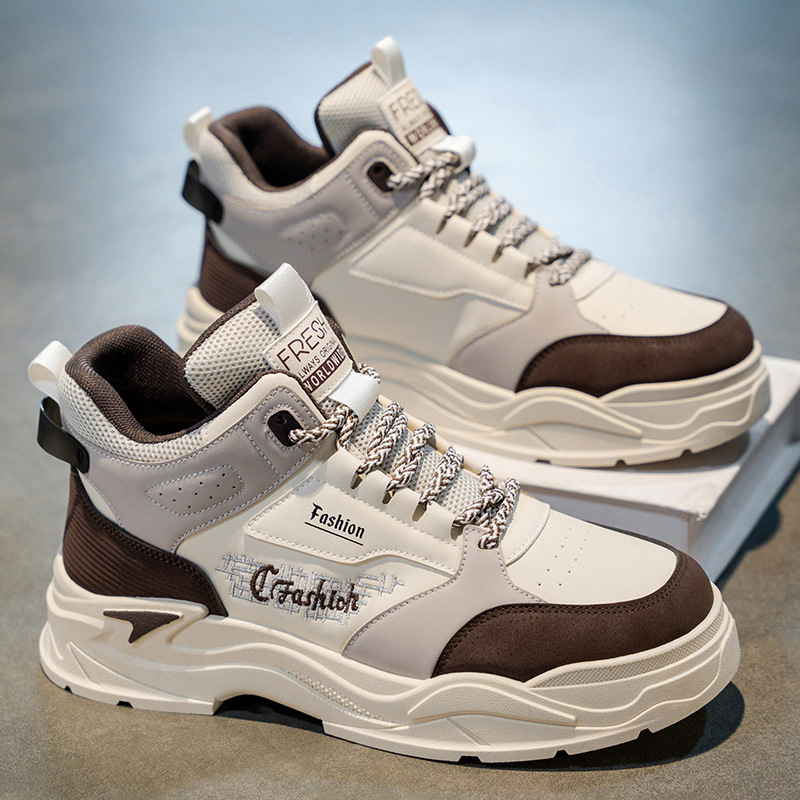 Zapatos masculinos de otoño, ropa de trabajo alta, zapatos masculinos, versión coreana de la tendencia, suela gruesa, botas martin, zapatos deportivos casuales, botas cortas, zapatos de moda image 1