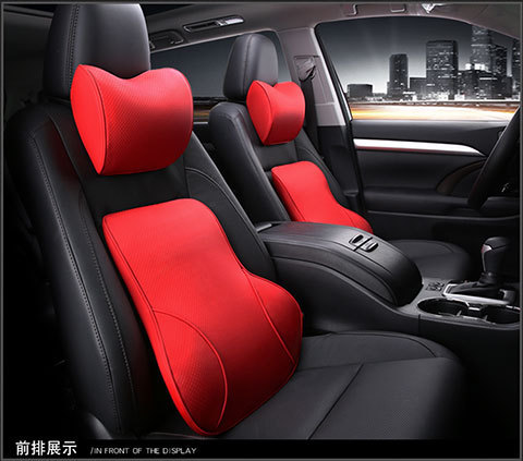 Memory cotton car headrest waist cushion seat cushion slow rebound neck pillow leather small pillow car interior accessories