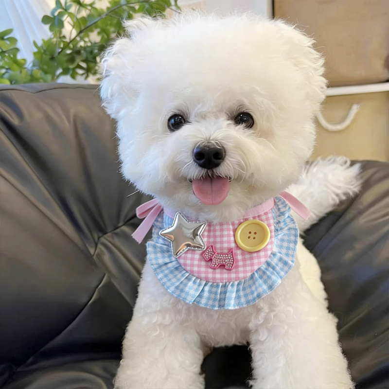 Dog Saliva Towel Neck Scarf, Puppy Bib, Small Dog Cute High-Appearance Bowknot Saliva Bandana, Yorkshire Terrier, Teddy