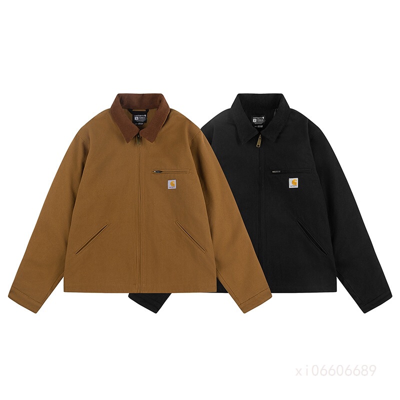 Foreign Trade Cross-Border High-End New Autumn and Winter Carhartt Workwear Jacket with Striped Lining, Unisex Lapel Zipper Jacket, Trendy