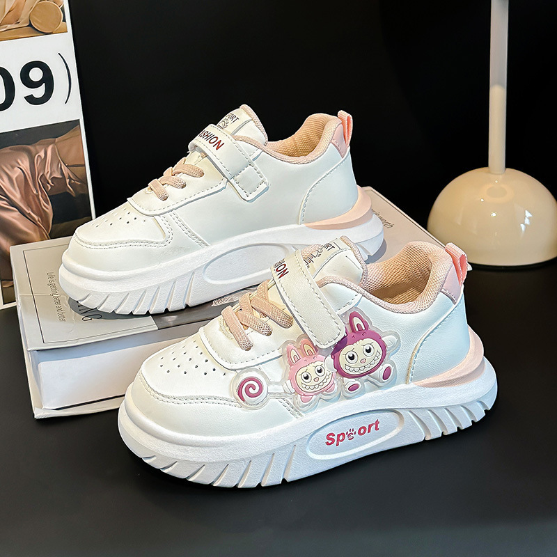 女の子の韓版の靴の子の2025春と秋の新型の子供のレジャーの低い板の靴の小さい白い靴の防水の学生の靴|undefined