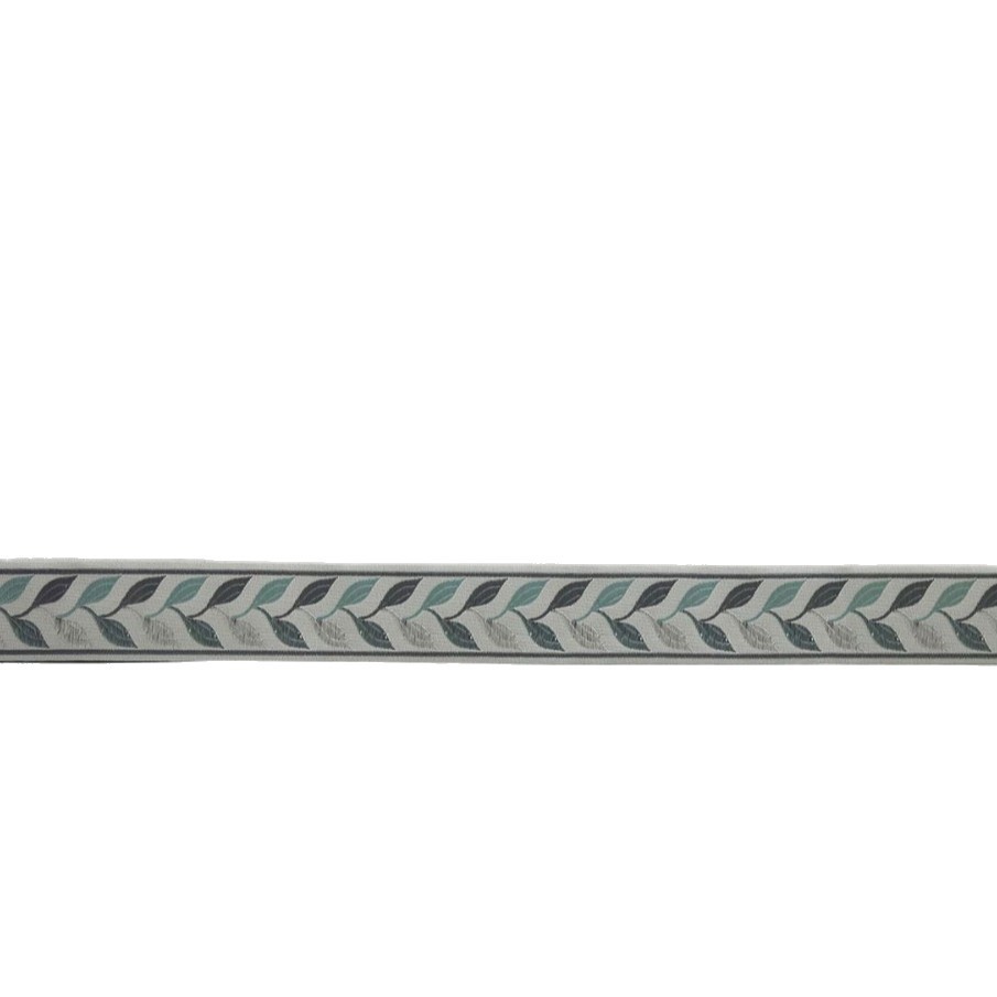 Cinta de 3.5 cm de ancho con patrón de hojas pequeñas de alta precisión para cortinas, ropa étnica, bordes de cuellos, bordes de mangas, manteles individuales, caminos de mesa y tejidos decorativos.