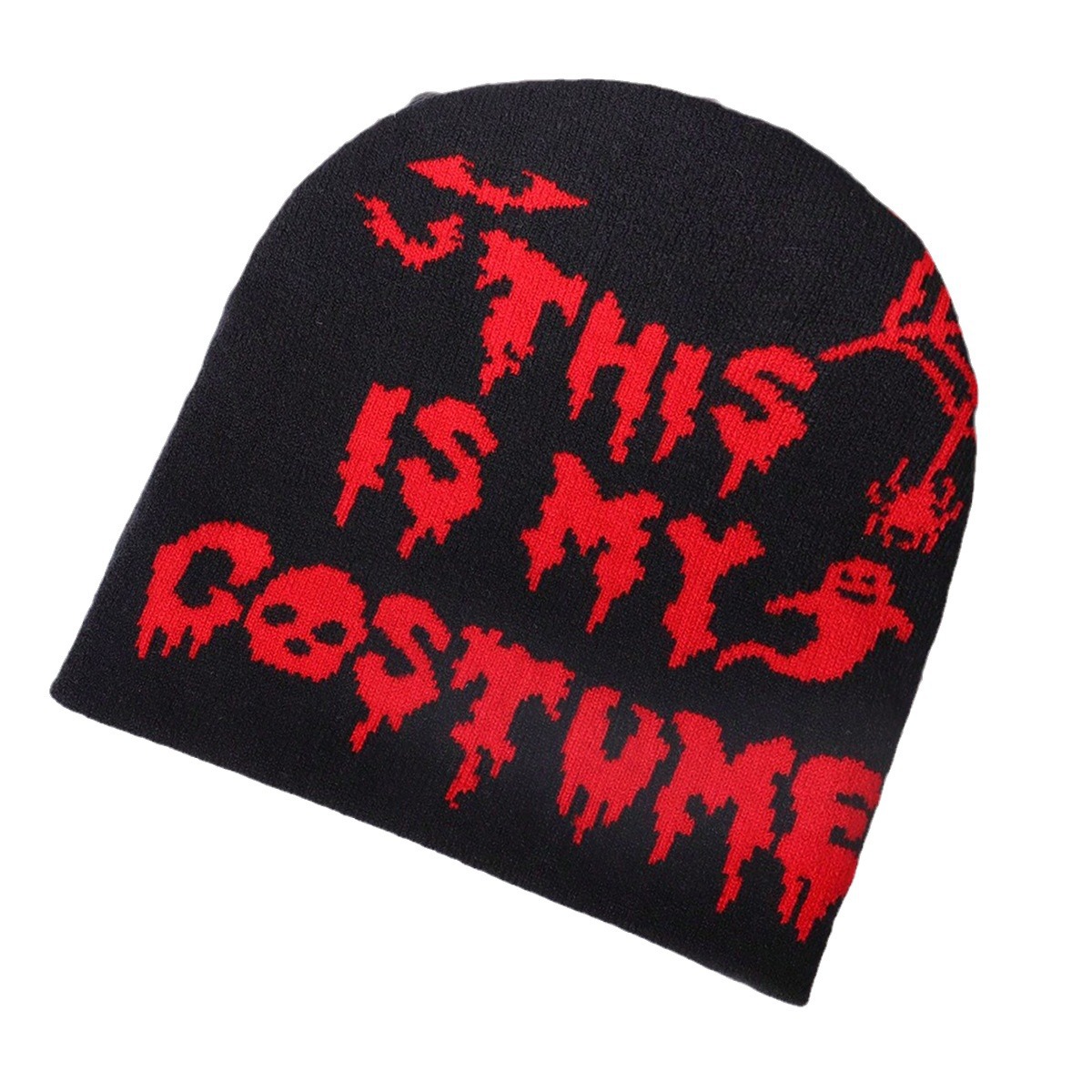 Unisex Personality trend Halloween jacquard knitted hat casual cold and warm_viptrois.com