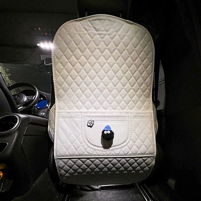 Chair back anti-kick pad — Anti-Kick Pad, Universal Rear Seat - blue-hat-coal-briquettes-white-anti-kick-mat-long-version