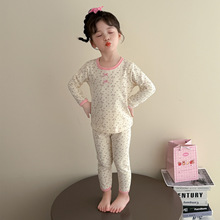 女童内衣儿童新款棉质秋衣秋裤卡通女孩宝宝棉绸可爱线衣线裤套装