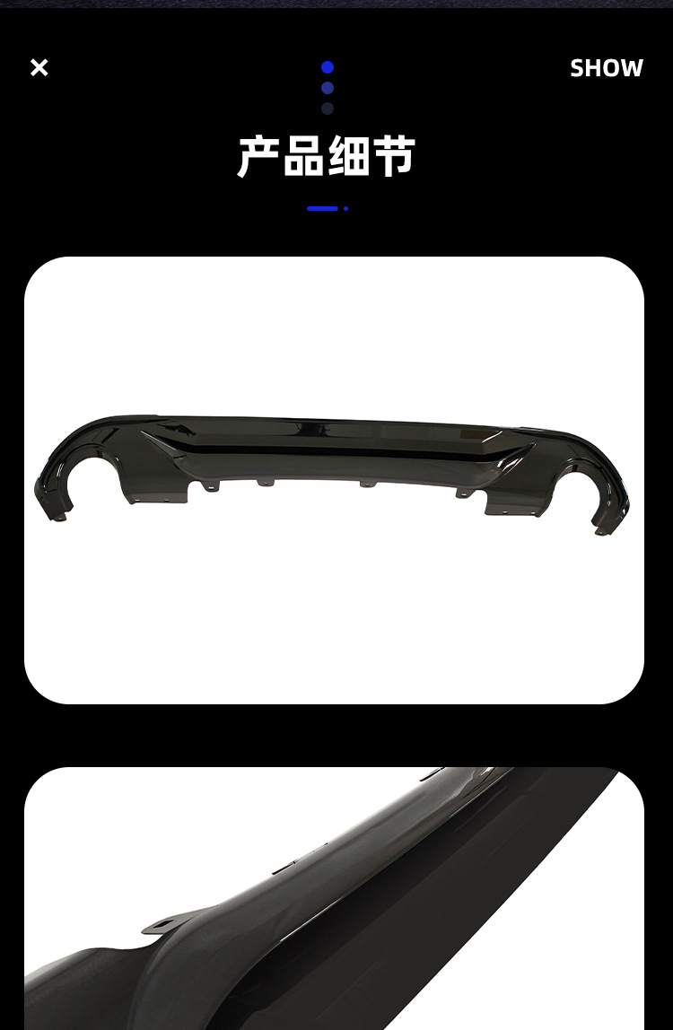 Suitable for BMW X1 rear lip F48F49 modified bright black MP tail lip carbon pattern rear spoiler small enclosure kit