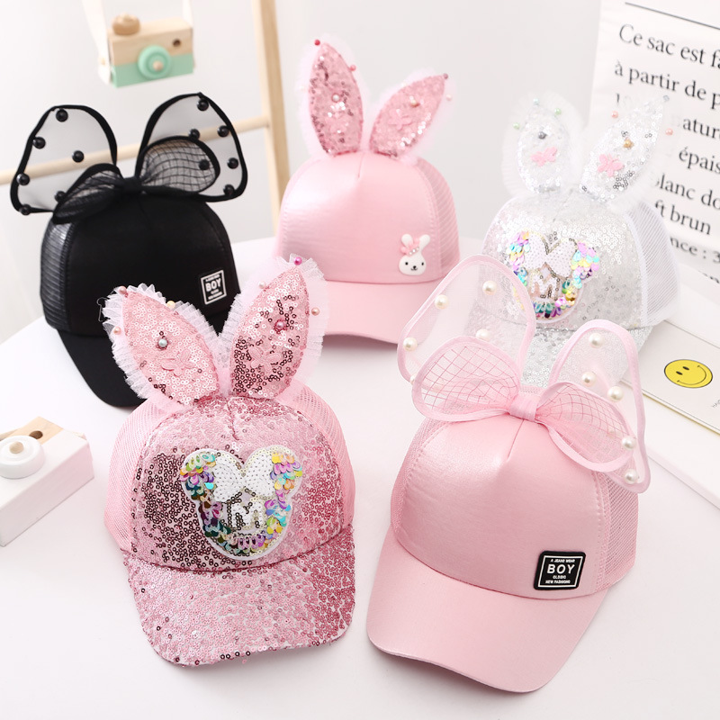Children's Hat Korean Style Girls Spring and Summer Peaked Hat Girls Mesh Visor Baseball Sun Hat Sun Protection Princess Trendy
