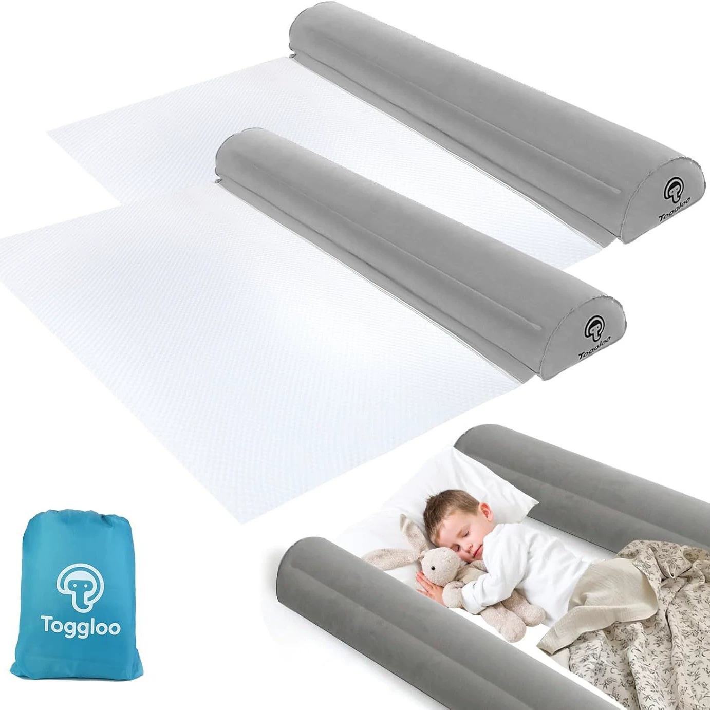 Надувной бортик для кровати, защита от падения, ПВХ, флокированный, портативный, складной, противоскользящий, детский, защита от падения, увеличивающий высоту кровати забор