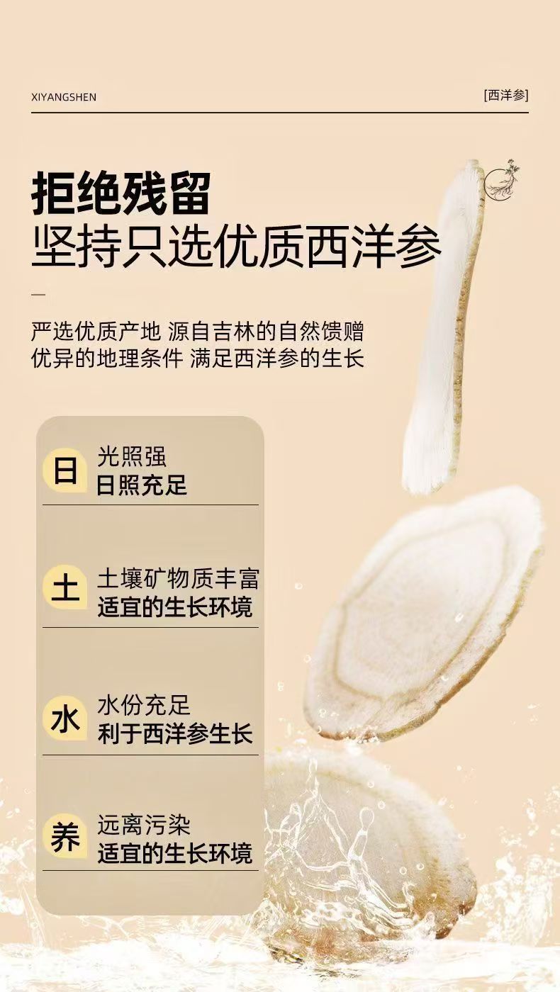 American Ginseng Slices Xi Yang Shen 西洋参 Panax quinquefolius Root Slices for Daily Herbal Tea and Cooking 500g Bag quality and texture