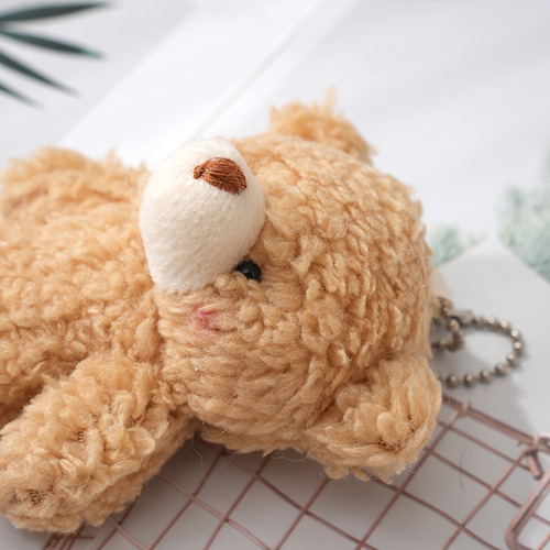 Factory Wholesale Blush Connected Bear Plush Toy Keychain Bag Decoration Figurine Festival Small Gift