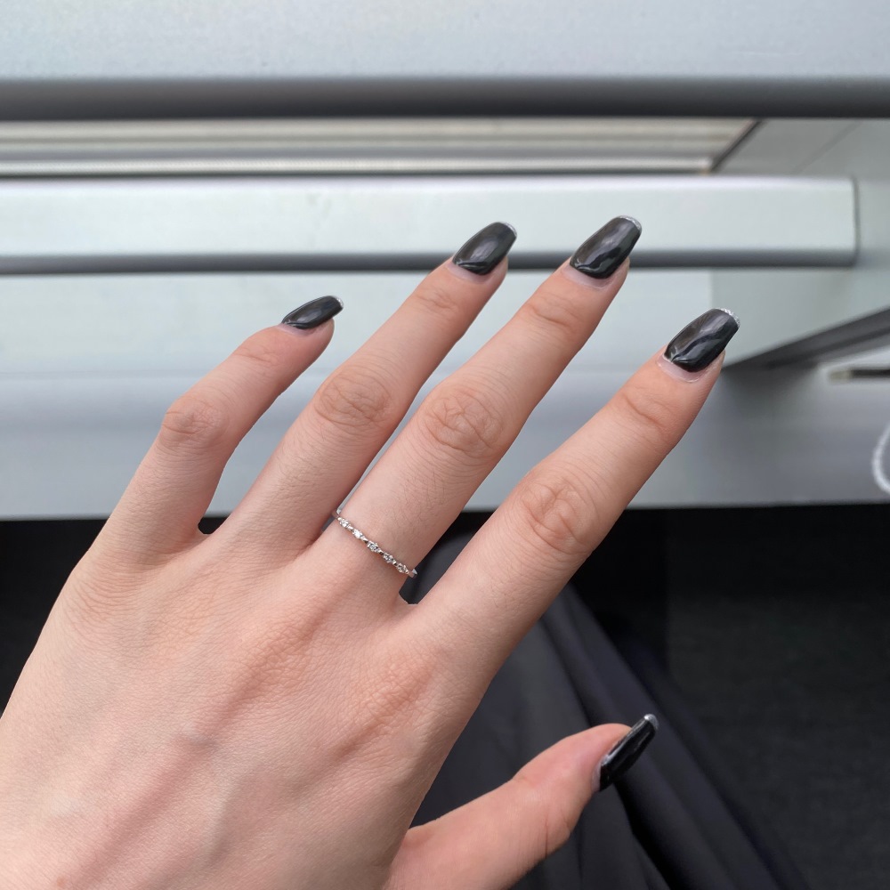 Simple Style Geometric Sterling Silver Plating Zircon Open Ring