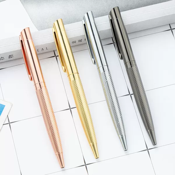 Manufacturer Wholesale Multi-Color Rotating Ballpoint Pens with Logo Printing, Electroplated Engraved Metal Ballpoint Pens, Promotional Gift Pens