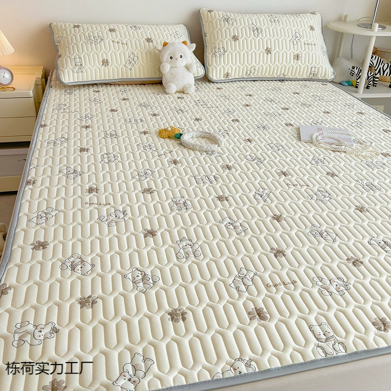 Латексный коврик из ледяного шелка, комплект из трех или четырех предметов, детская моющаяся простыня, одиночный коврик, коврик с кондиционером, летний домашний коврик с кондиционером