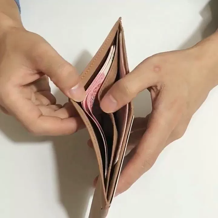 Кошелек для документов, мужской ультра-тонкий короткий лёгкий и тонкий кошелёк для учащихся начальных классов