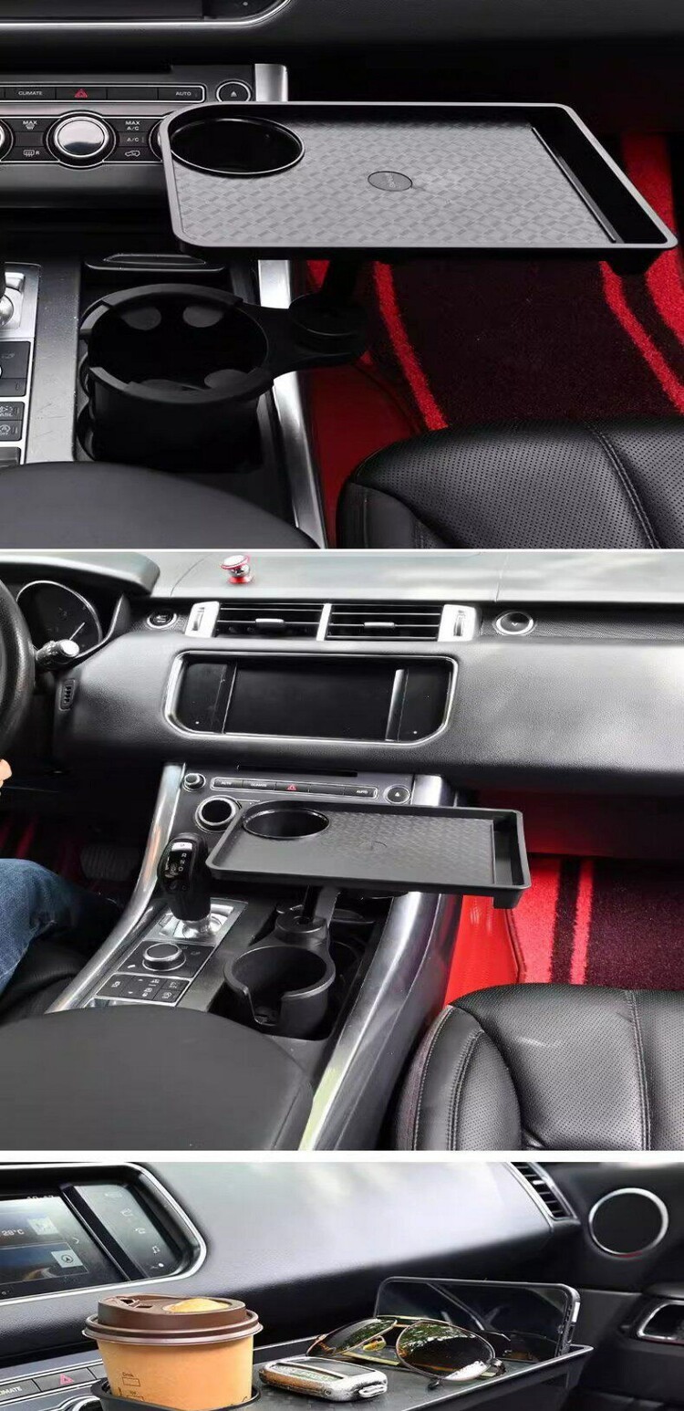 Car Multifunctional Cup Holder, Car Tray, Beverage and Tea Cup Smart Expansion Rack, Storage Rack, Car Small Tray