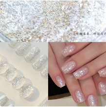 爆闪美甲雪绒粉云锦粉欧泊粉 日系多色银色闪粉亮片美甲素材
