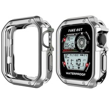 适用苹果手表带567SE代保护壳apple watch电镀TPU表壳iwatch铠甲