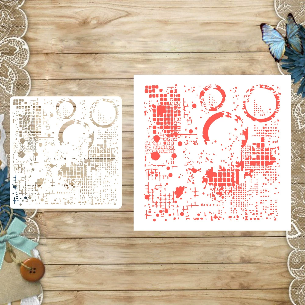 Трансграничная дропшиппинговая маскировочная доска с ретро-узором, полая резьба, пластиковая ручная роспись, граффити, спрей, декоративный шаблон для ручного творчества