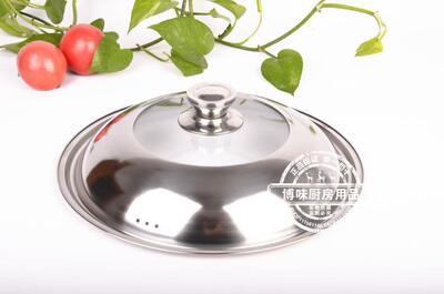 Visual lid Wok steamer Use Lid 24 - 40 Stainless steel Toughened glass combination Lid