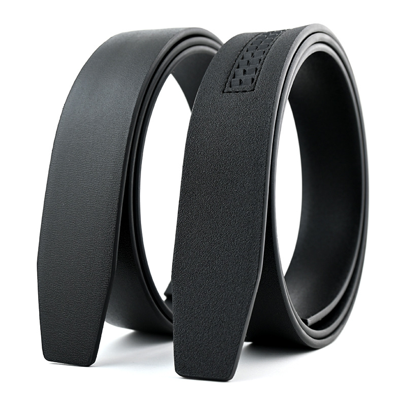 Cross-Border New Men's Belt Wholesale Flat Hand-Rubbed Pattern Automatic Buckle Simple Business Pants Belt Street Stall Belt