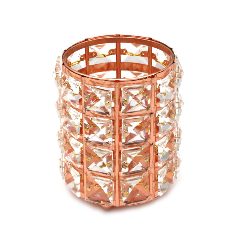 Nordic INS estilo de escritorio decoración maquillaje cepillo Cubo de almacenamiento cubo titular de la pluma de cristal modelo de hierro decoración de la habitación