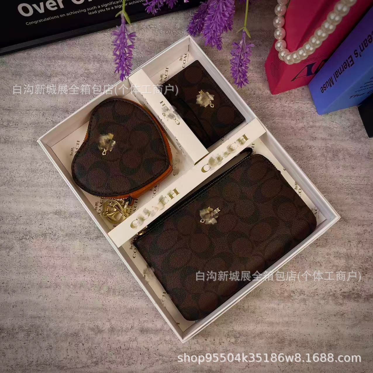 Bolsas de mujer transfronterizas lujosas de alta calidad bolsas de tarjetas de damas de moda versátil bolsas de cambio mini bolsas de tres piezas KomeCO