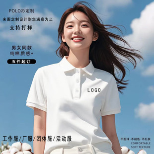 Polo Shirt Custom DIY Printed Logo Lapel Work Clothes Solona Polo Short-Sleeved Work Clothes Custom-Made