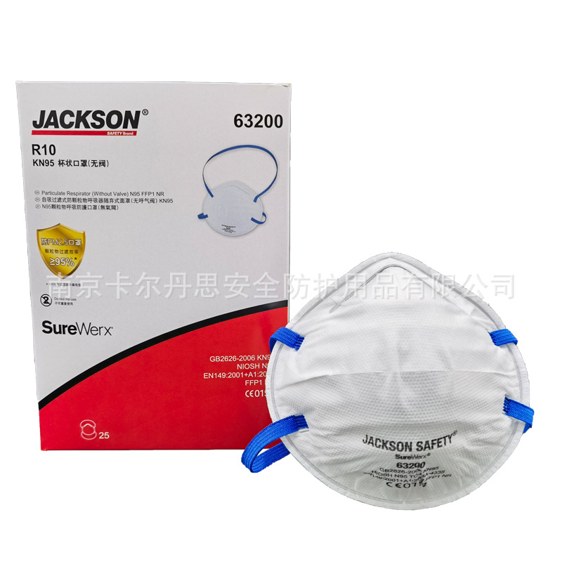JACKSON金佰利N95口罩63200防尘口罩头戴式防粉尘打磨口罩Kn95