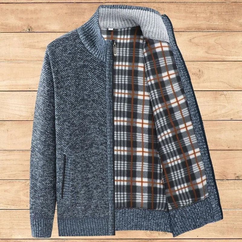 Pick up the leak clearance ~ anti-season processing price knitted zipper cardigan men's autumn and winter middle-aged sweater father padded coat