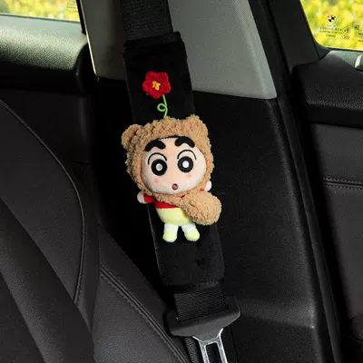 Crayon Shin-Chan Cizgi Filmi Avtomobil Təhlükəsizlik Kəməri Çiyin Pedi Çiçək Kukla