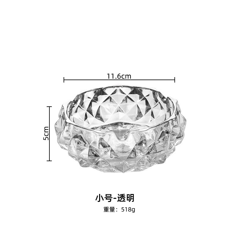 Manzana verde transparente diamante cigarrillos cenicero KTV hotel casero cuadrado cenicero de vidrio redondo al por mayor