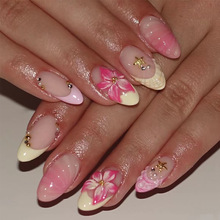 30pcs��ɫ���仨�䴩���״�������Ƭ���״����׼�Ƭ�߼���nails