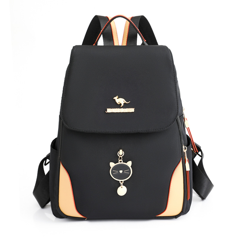 2023 primavera nueva versión coreana de la mochila de nailon para mujer moda linda color de contraste viaje mochila mochila escolar marea