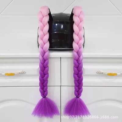 Full Helmet, Delivery — Motosiklet dəbilqələri - a-pair-of-pink-and-purple-braids