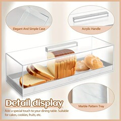 クロスボーダーアクリルケーキボックス透明正方形デザートディスプレイボックス蓋付き防塵パンペストリー正方形トレイ